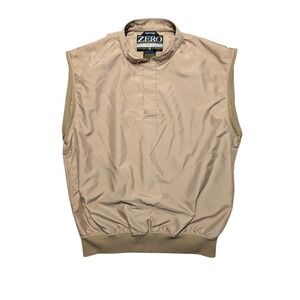Zero Restriction Golf Wind Vest Mens Medium Beige Lightweight Pullover 1/4 Snap